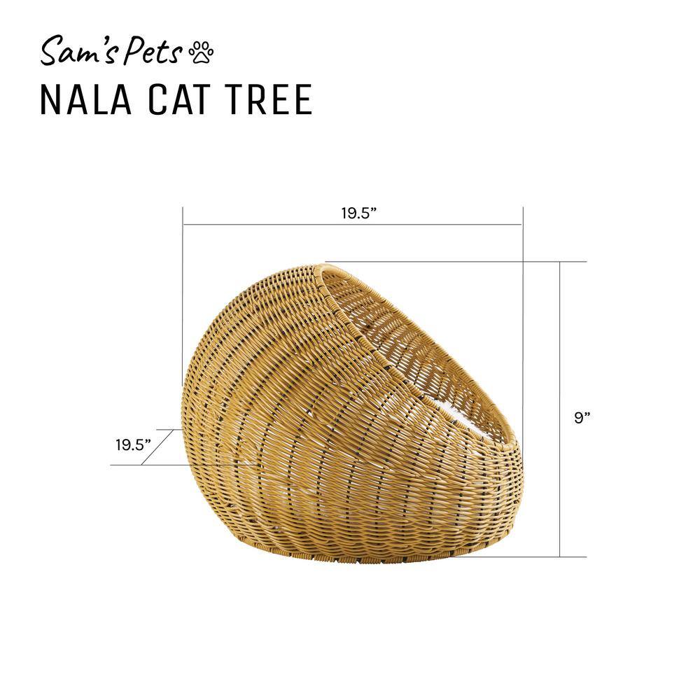 None Nala Medium Brown Wicker Cat Bed