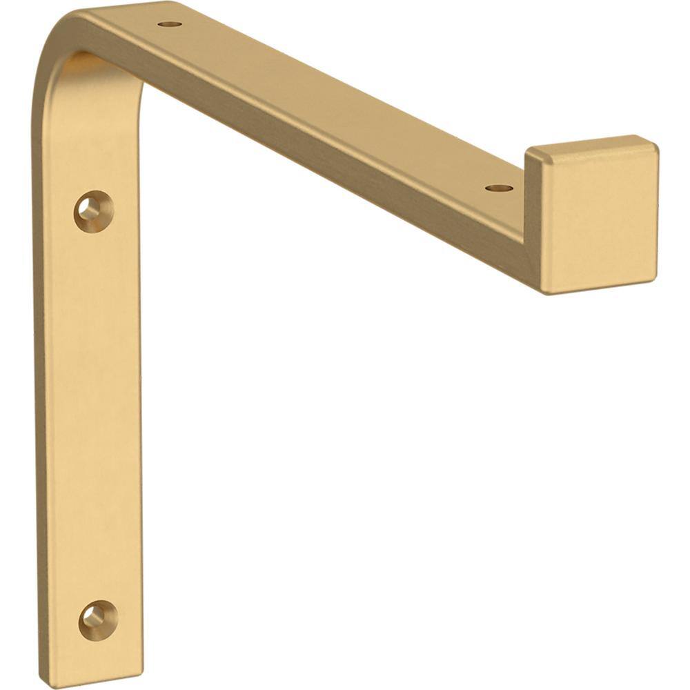 Liberty 8 in. Wraparound Satin Gold Shelf Bracket 2-Pack