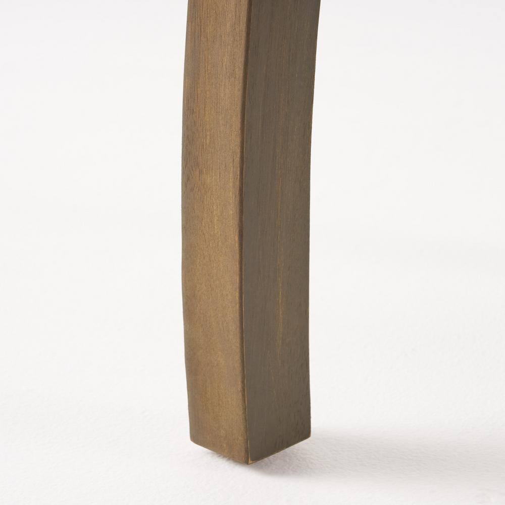 Noble House Candle Grey 3-Piece Wood Patio Conversation Set with Dark Grey Cushions