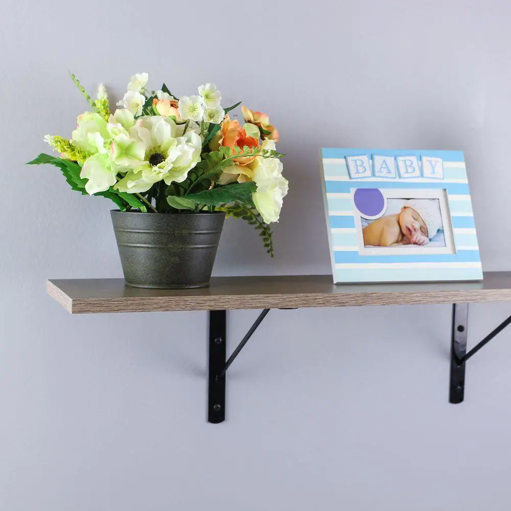 Everbilt 10 in. x 8 in. Black Medium Duty Shelf Bracket