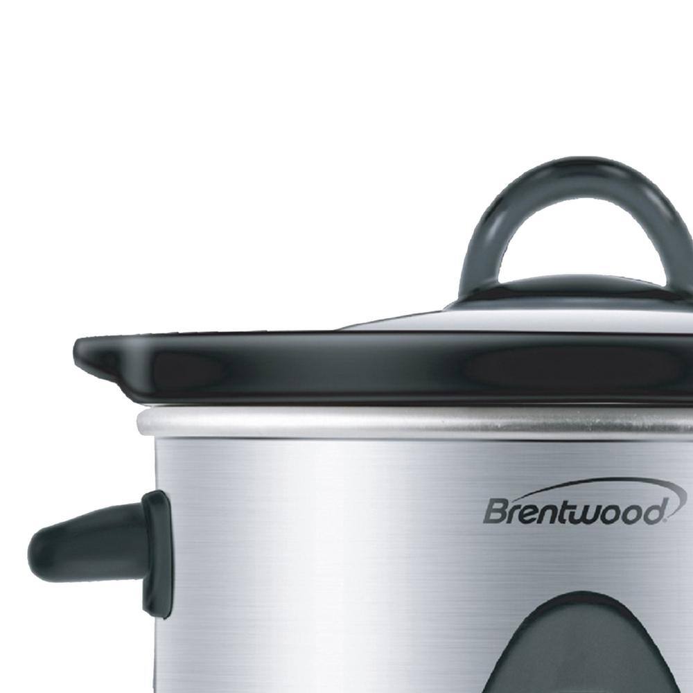 1.5 qt. Silver Slow Cooker in Stainless Steel with 3 Settings