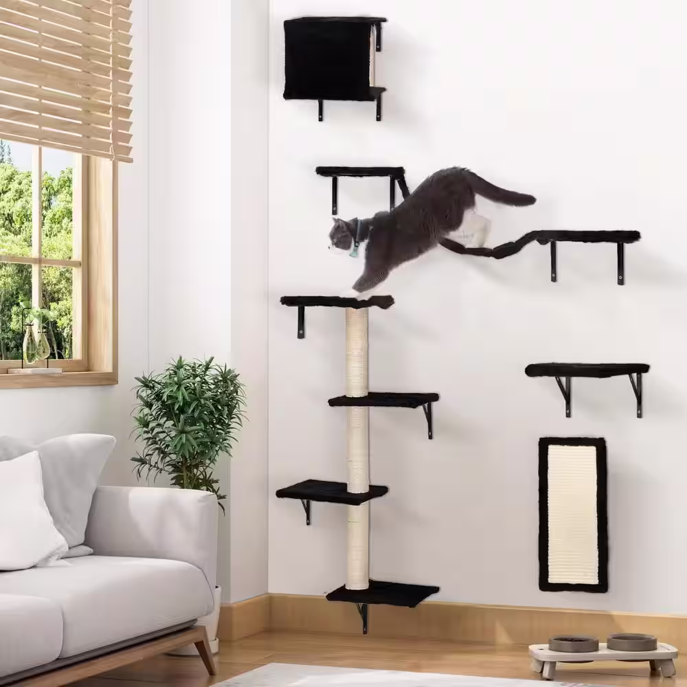 COZIWOW Wall-mounted Cat Tree Shelf, Scratcher