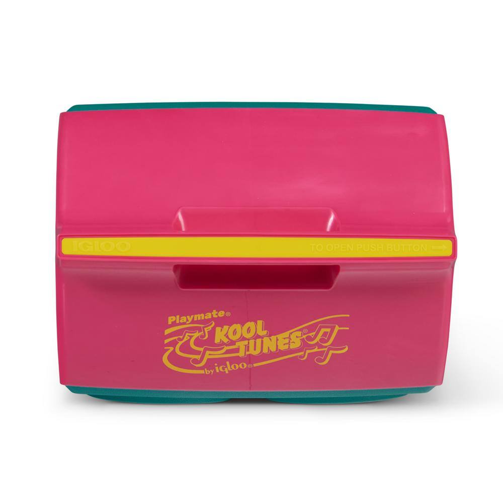 IGLOO Playmate Classic KoolTunes 14 qt. Dark Jade and Magenta with Yellow Chest Cooler