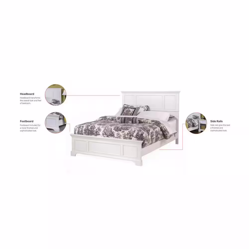 HOMESTYLES Naples Off-White Queen Bed