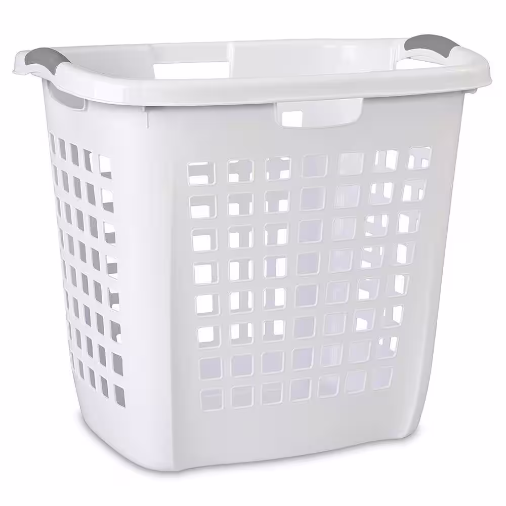 Sterilite Ultra Easy Carry Dirty Clothes Laundry Basket Hamper, White (8-Pack)