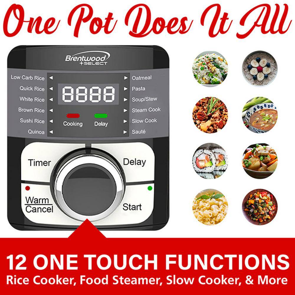 Brentwood Select 12 Black Function Stainless Steel Electric Multi-Cooker