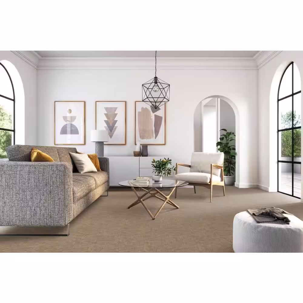 Home Decorators Collection Tailored - Haylo - Beige 38 oz. SD Polyester Pattern Installed Carpet