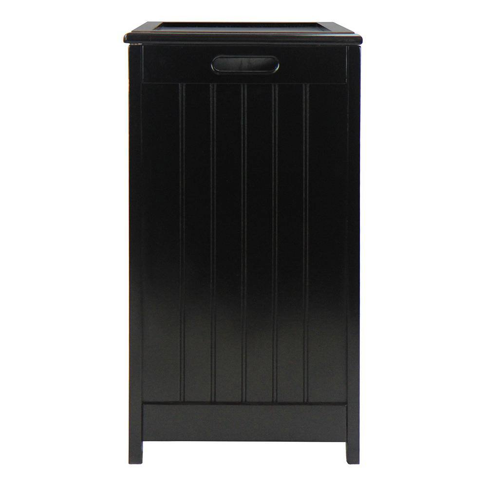 Oceanstar Dark Mahogany Wainscot Style Rectangular Laundry Hamper