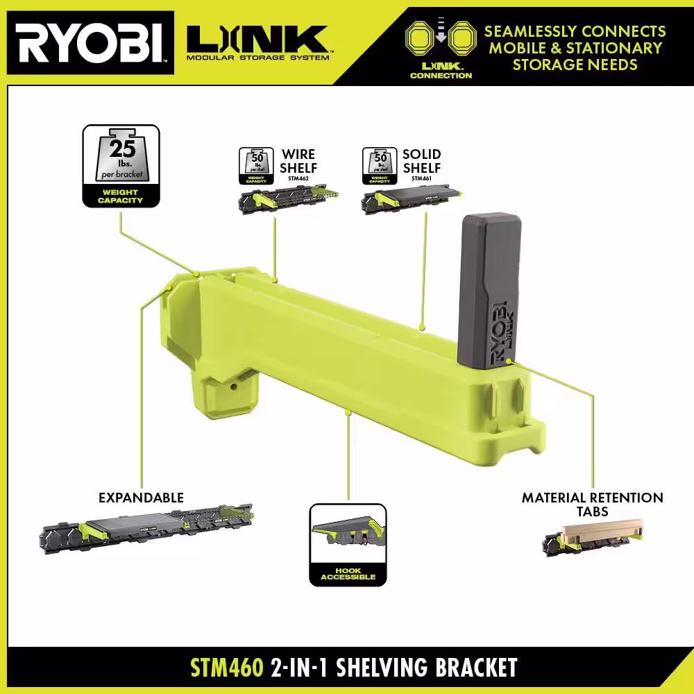 RYOBI LINK 2-In-1 Shelving Bracket