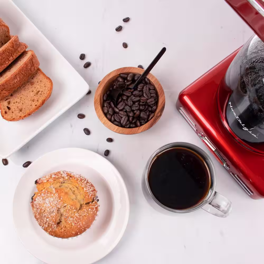 Nostalgia 12 Cup Retro Coffee Maker in Red