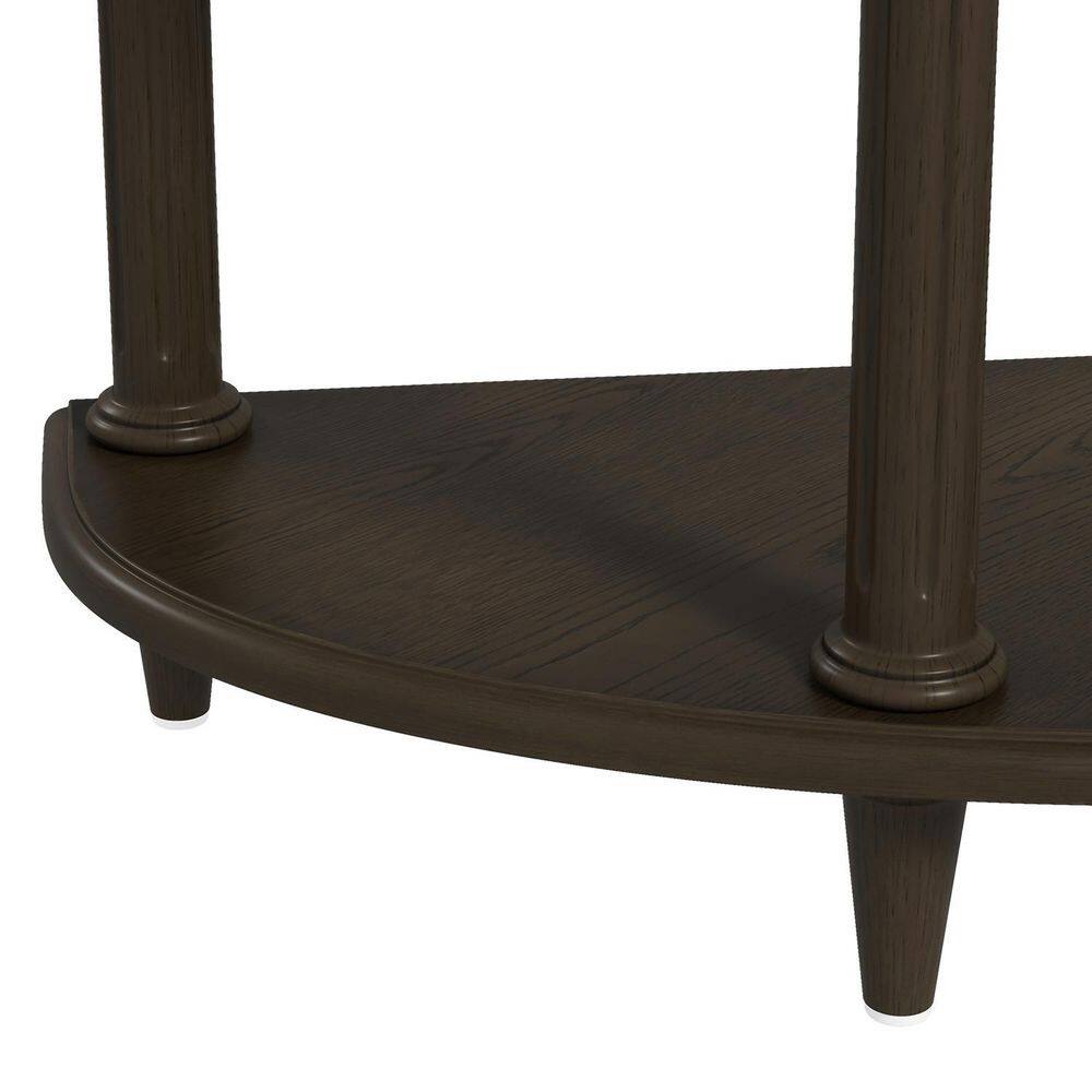 JAYDEN CREATION Strophades 46.5 in. Natural Wood Half-Circle Console Table With Drawer