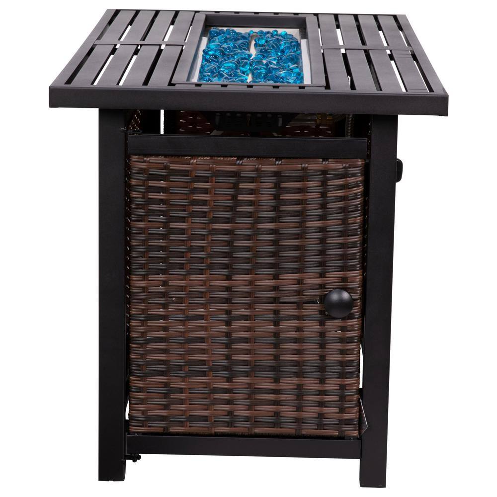 None Black Plastic Fire Pit Table