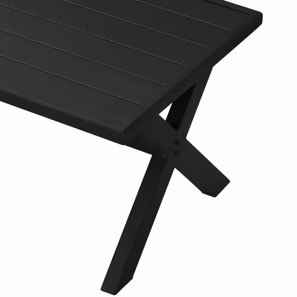 Patio Festival 4-Piece Metal Patio Conversation Set with Blue Cushions