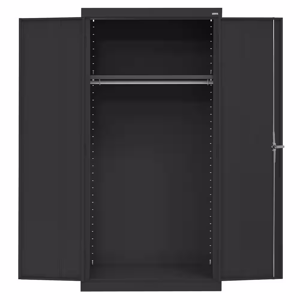 Sandusky Classic Series ( 36 in. W x 72 in. H x 24 in. D ) Wardrobe Steel Garage Freestanding Cabinet in Black