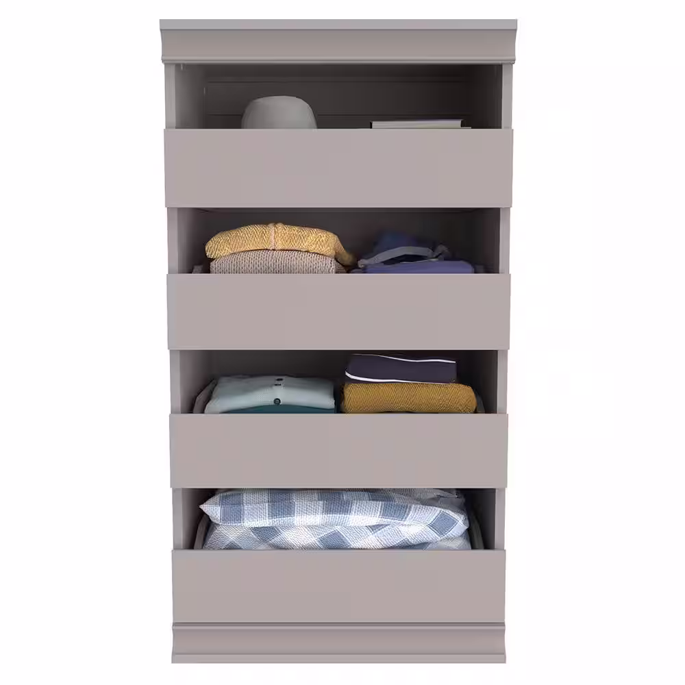 ClosetMaid 21.39 in. W Smoky Taupe Modular Storage Stackable Unit with 4-Drawers