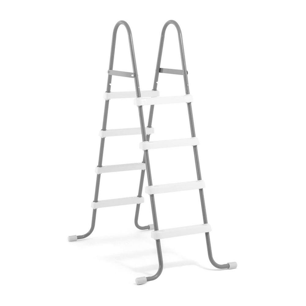 Intex 18 ft. W x 4 ft. Round Metal Frame Above Ground Swimming Pool Set Pump, Ladder and Cover