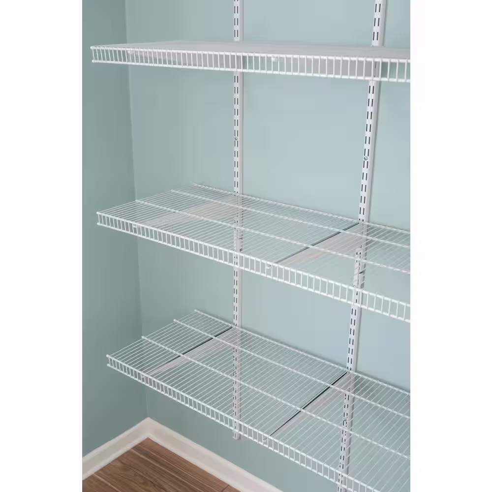 ClosetMaid ShelfTrack 16.75 in. D x 48 in. W x 80 in. H White Wire Utility Steel Closet System Kit