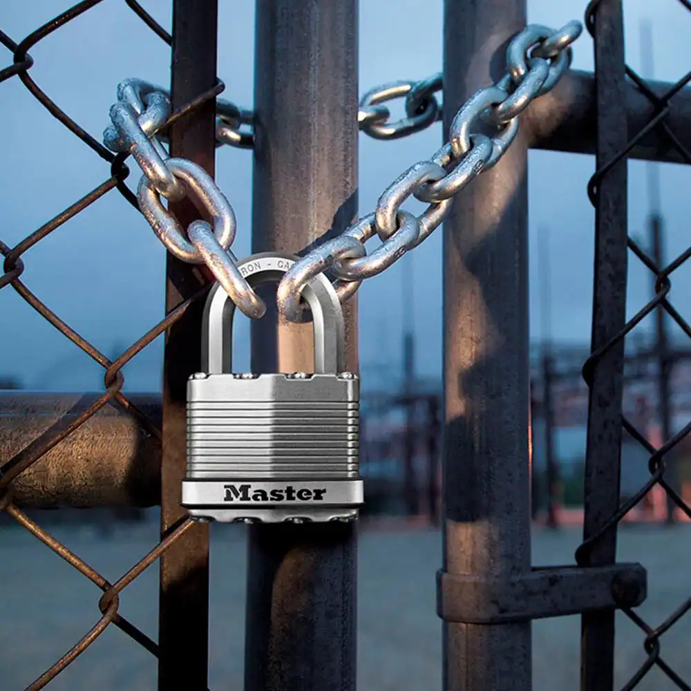 Master Lock Heavy Duty Outdoor Padlock with Key, 2-1/2 in. Wide, 1-1/2 in. Shackle