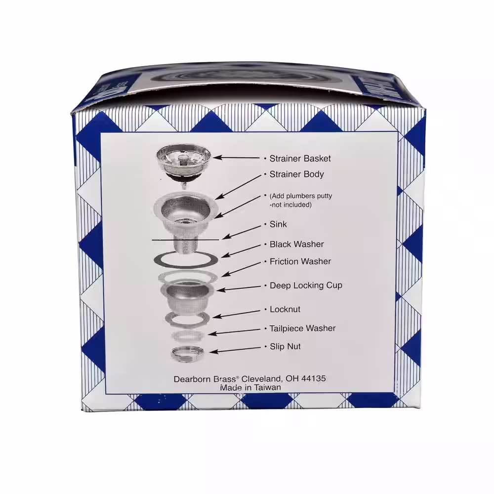 Oatey Snap-N-Tite 4 in. Locking-Cup Kitchen Sink Strainer Basket with Stainless Steel Body and Basket