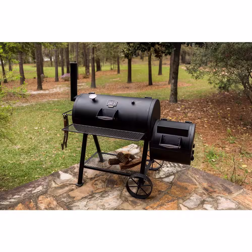 OKLAHOMA JOE'S Highland Offset Charcoal Smoker and Grill in Black with 900 sq. in. Cooking Space