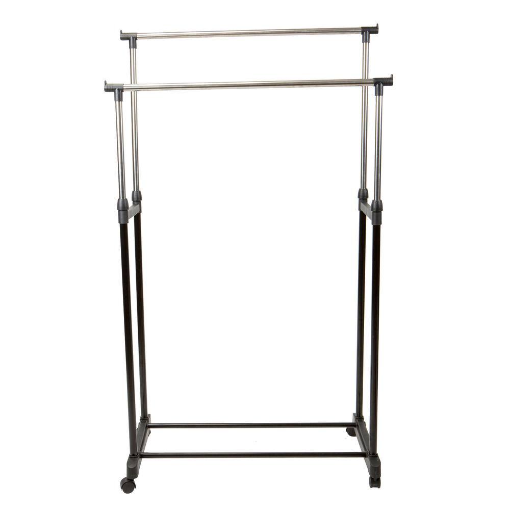 Simplify Black Steel Clothes Rack 16.54 in. W x 37.4 in. H