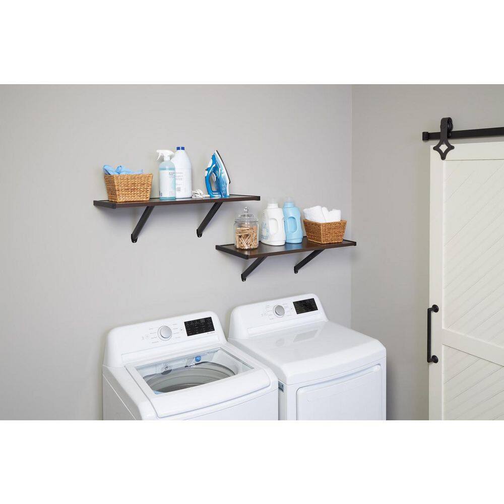 Rubbermaid Mahogany Premium Wood Shelving Kit, 2 Shelves 14 in. D x 32 in. L