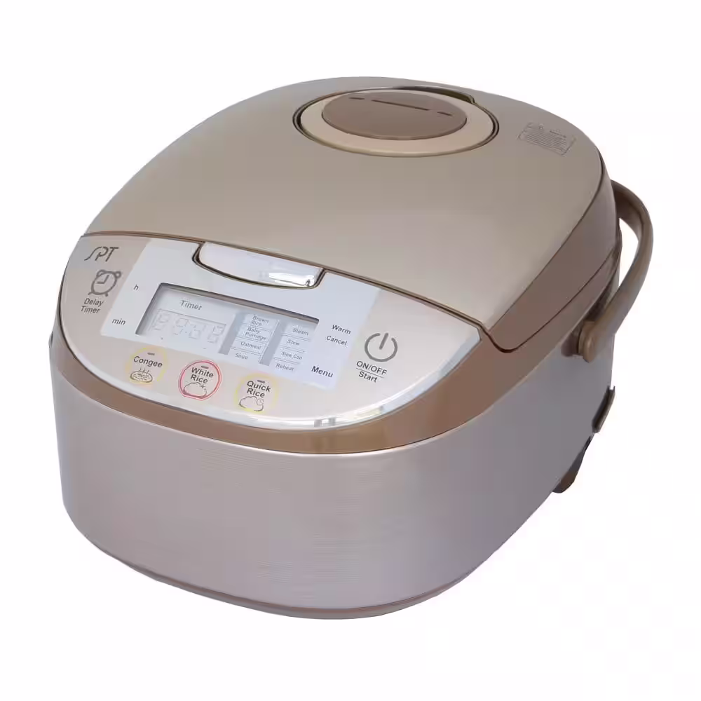 SPT 10-Cup Bronze Rice Cooker with 3-Quick Selects and 8-Settings