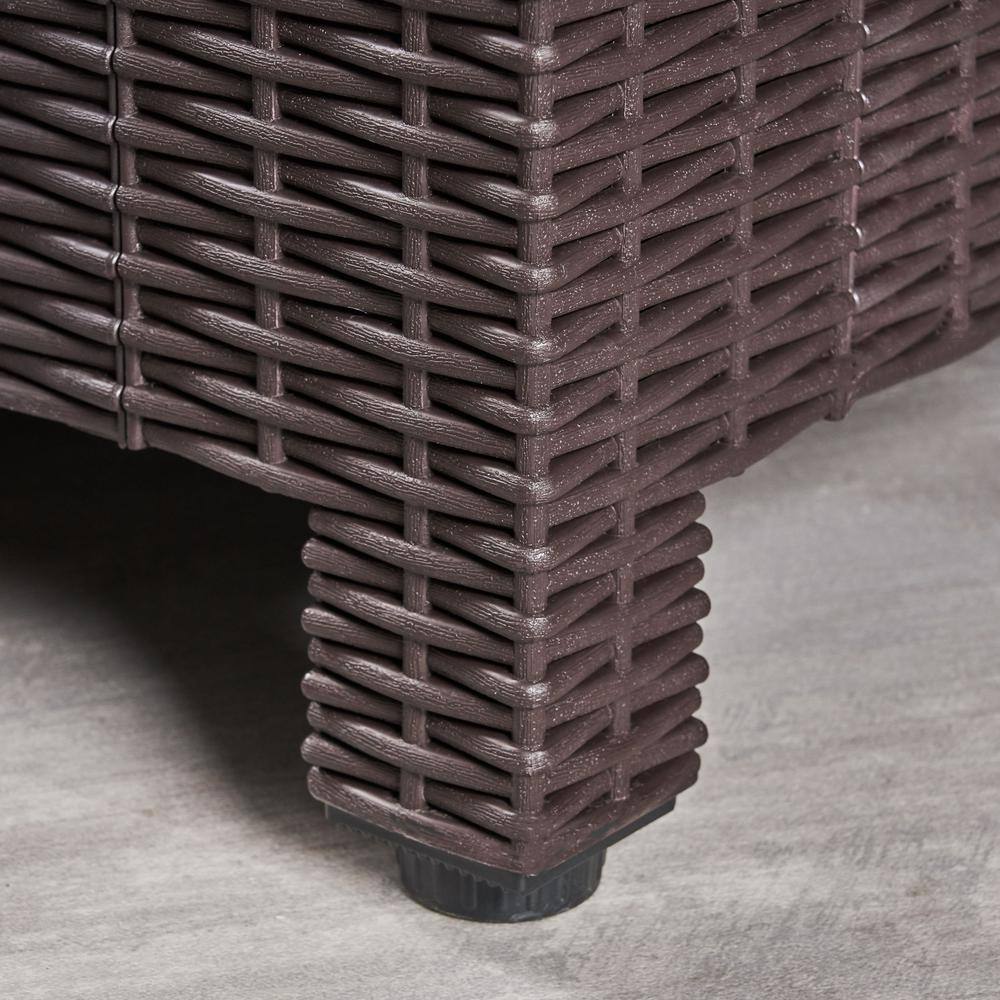 Noble House Primrose Dark Brown 4-Piece All Weather Faux Rattan Patio Conversation Set with Beige Cushions