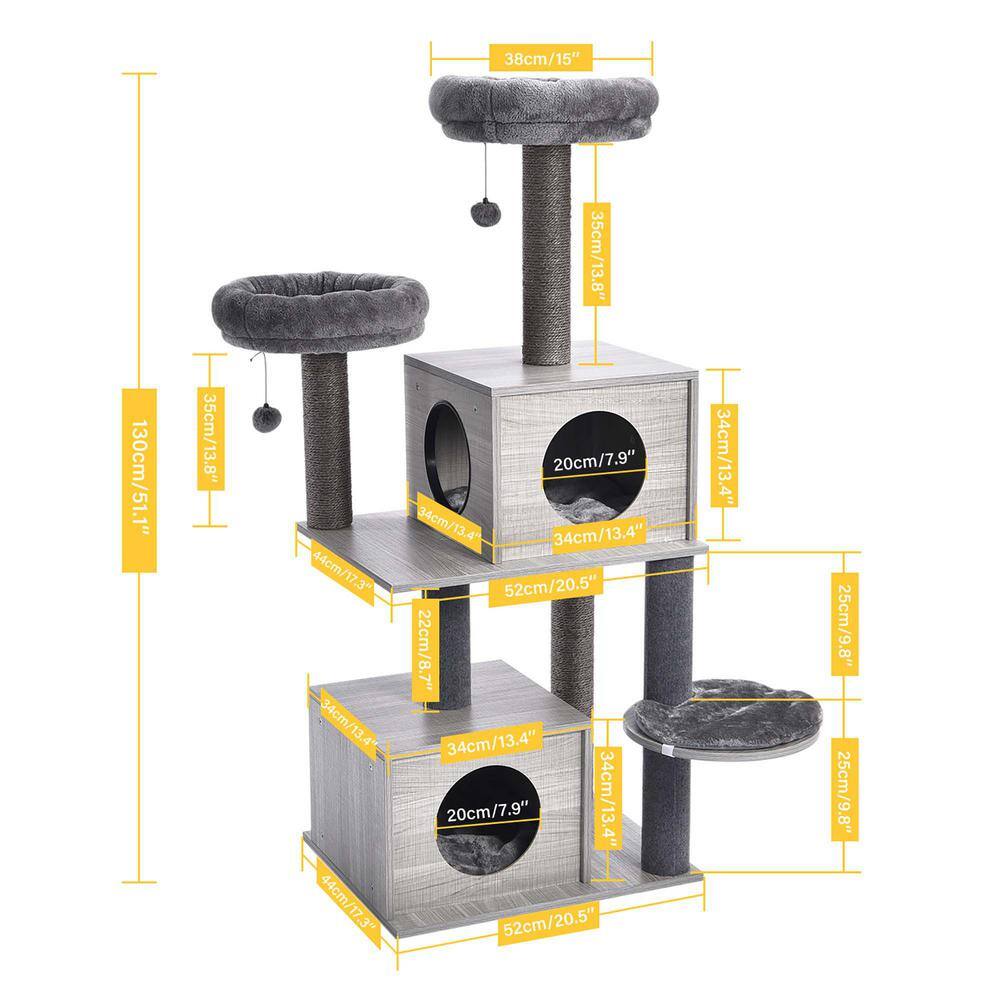 Foobrues All-in-1 Marble Cat Tree Medium Activity Center