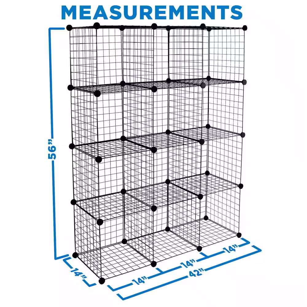 MOUNT-IT! 42 in. Wire 12-Cube Organizer