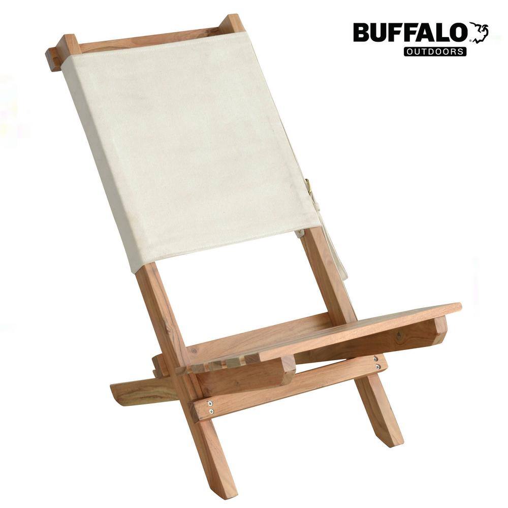 AmeriHome Acacia and Canvas Folding Chair