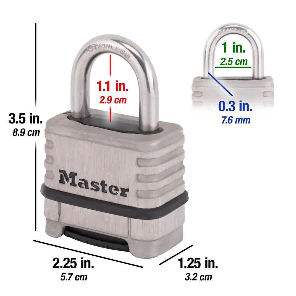 Master Lock Stainless Steel Outdoor Combination Lock, Resettable