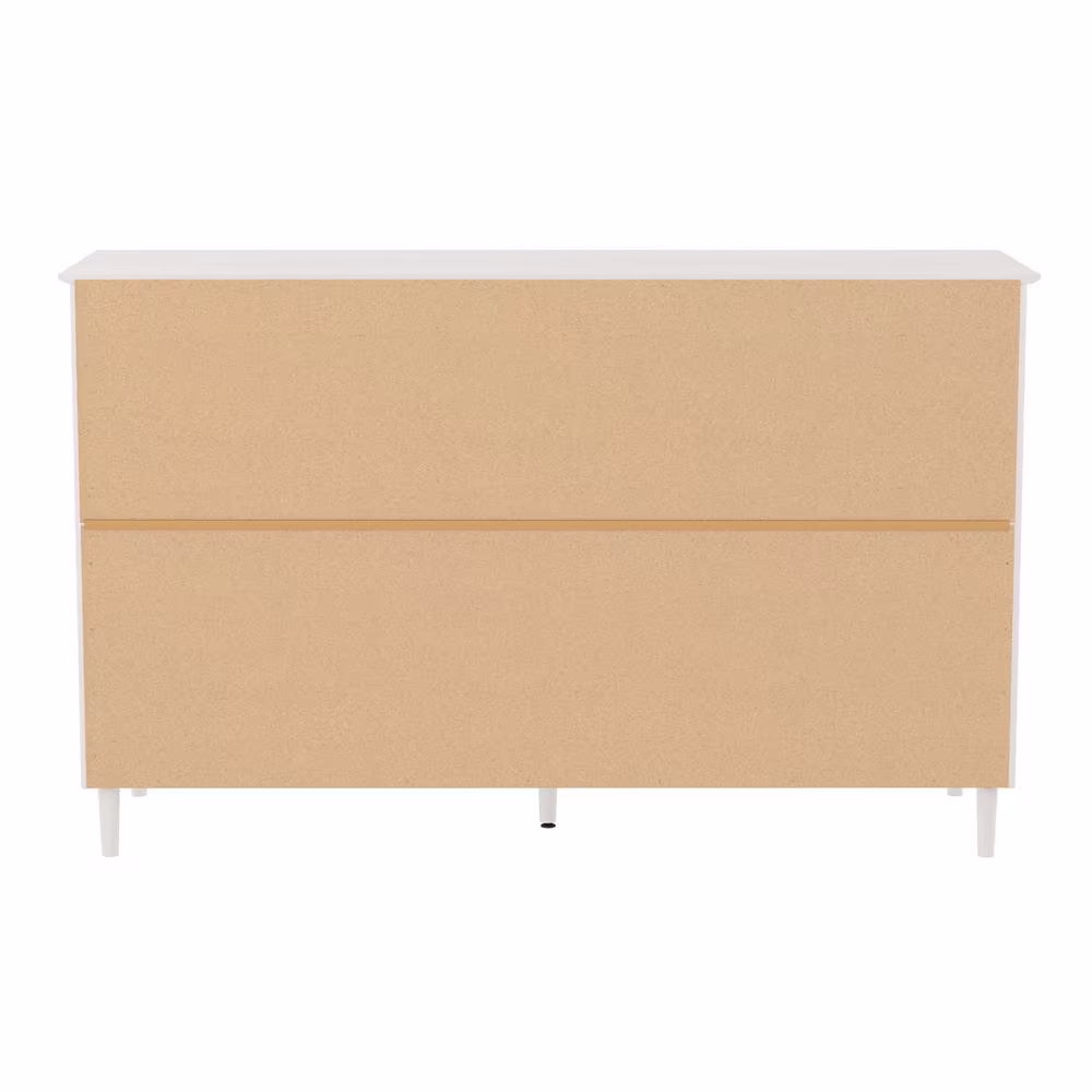 Walker Edison Furniture Company Classic Mid Century Modern 6-Drawer White Solid Wood Dresser