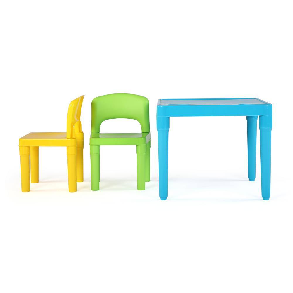 Humble Crew Playtime 3-Piece Aqua Kids Plastic Table and Chair Set