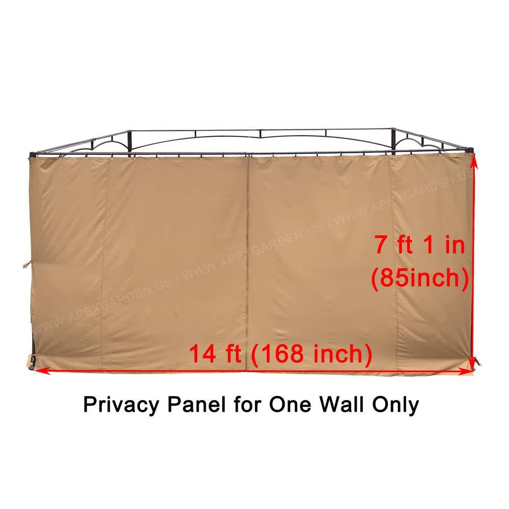 APEX GARDEN 14 ft., 168 in. W x 85 in. H Universal 14 ft. Privacy Panel Curtain/Side Wall Sunshade (1-Side Only)