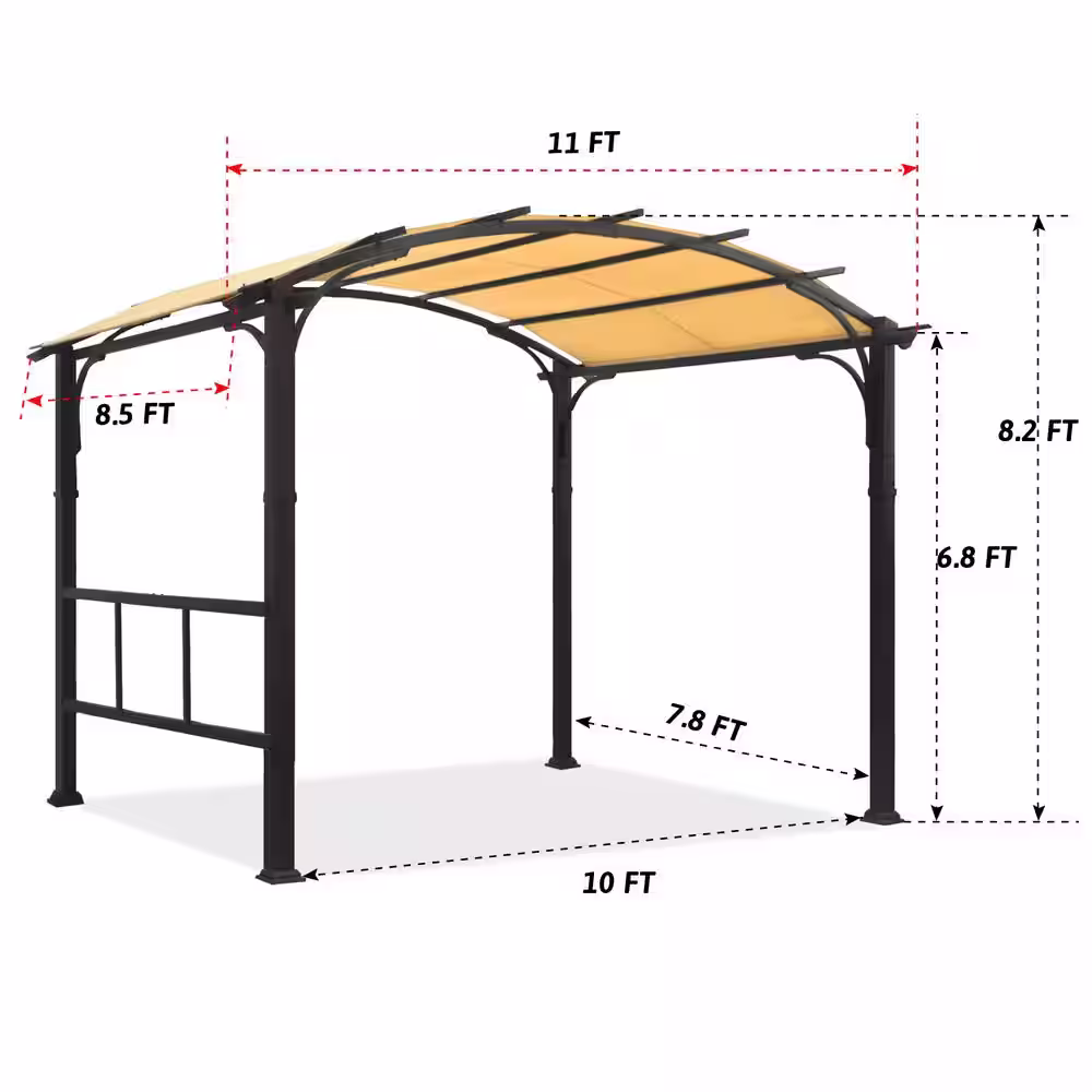None Terracemaster 10 ft. x 8 ft. Outdoor Pergola with Arc Pergola