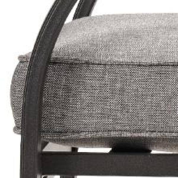 None Grand Patio Black 3-Piece Metal Outdoor Bistro Set with Gray Cushion and Metal Side Table