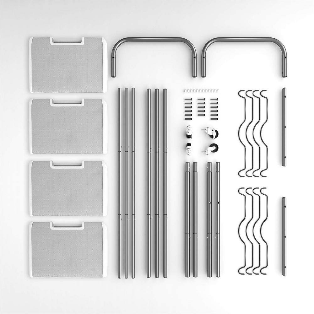 None 39 in. W x 17 in. D x 31.5 in. H Fabric Laundry Basket Hamper with Rolling Wheels Gray