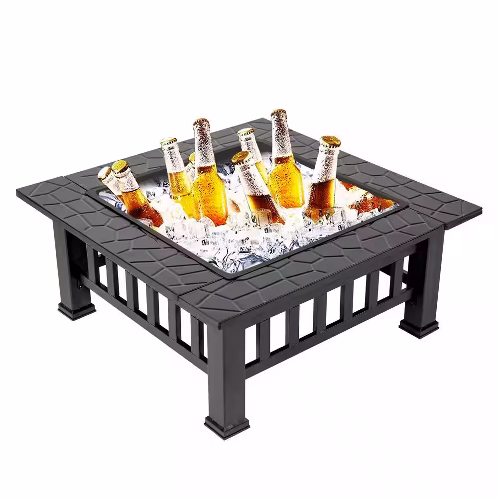 None Durango 32 in. x 16.9 in. Square Steel Charcoal Fire Pit