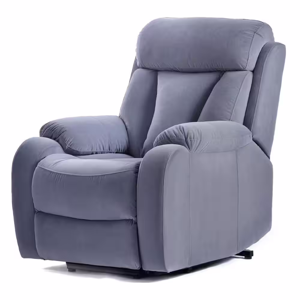 DAZONE Gray 31'' Wide Power Lift Assist Standard Recliner Velvet Polyester Blend With Remote Control