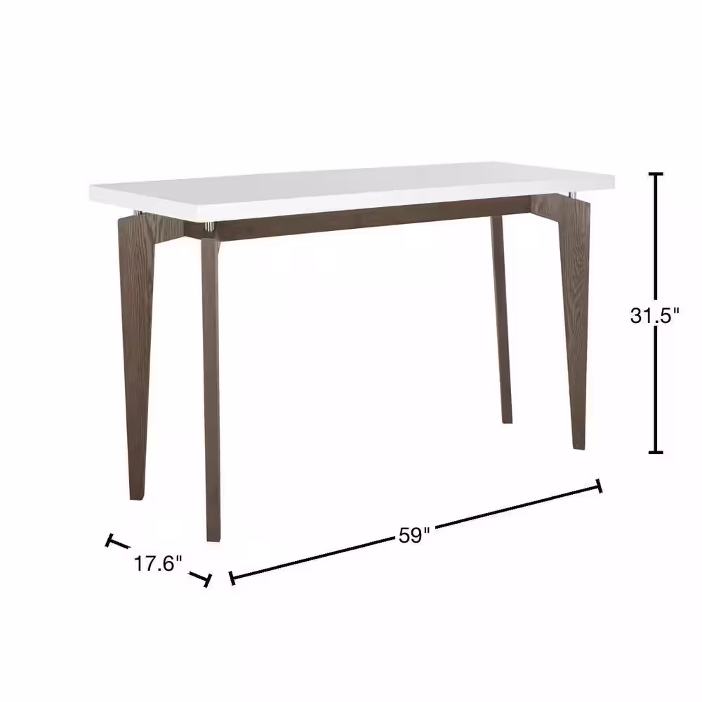 SAFAVIEH Josef 59 in. White/Brown Wood Console Table