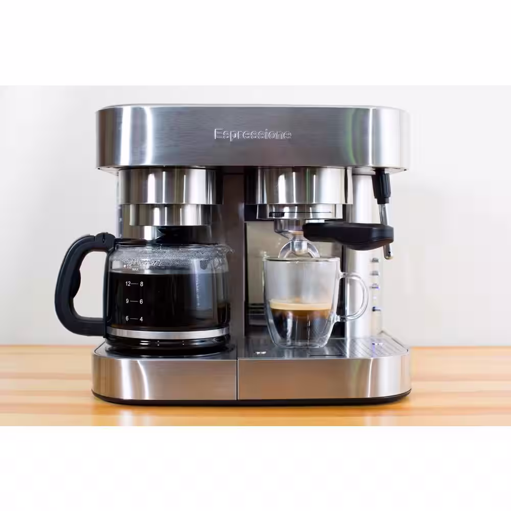 Espressione 10-Cup Stainless Steel Coffee Maker and Espresso Machine