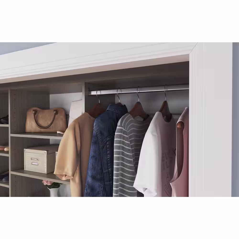 Closet Evolution 84 in. W - 108 in. W Rustic Grey Wood Closet System