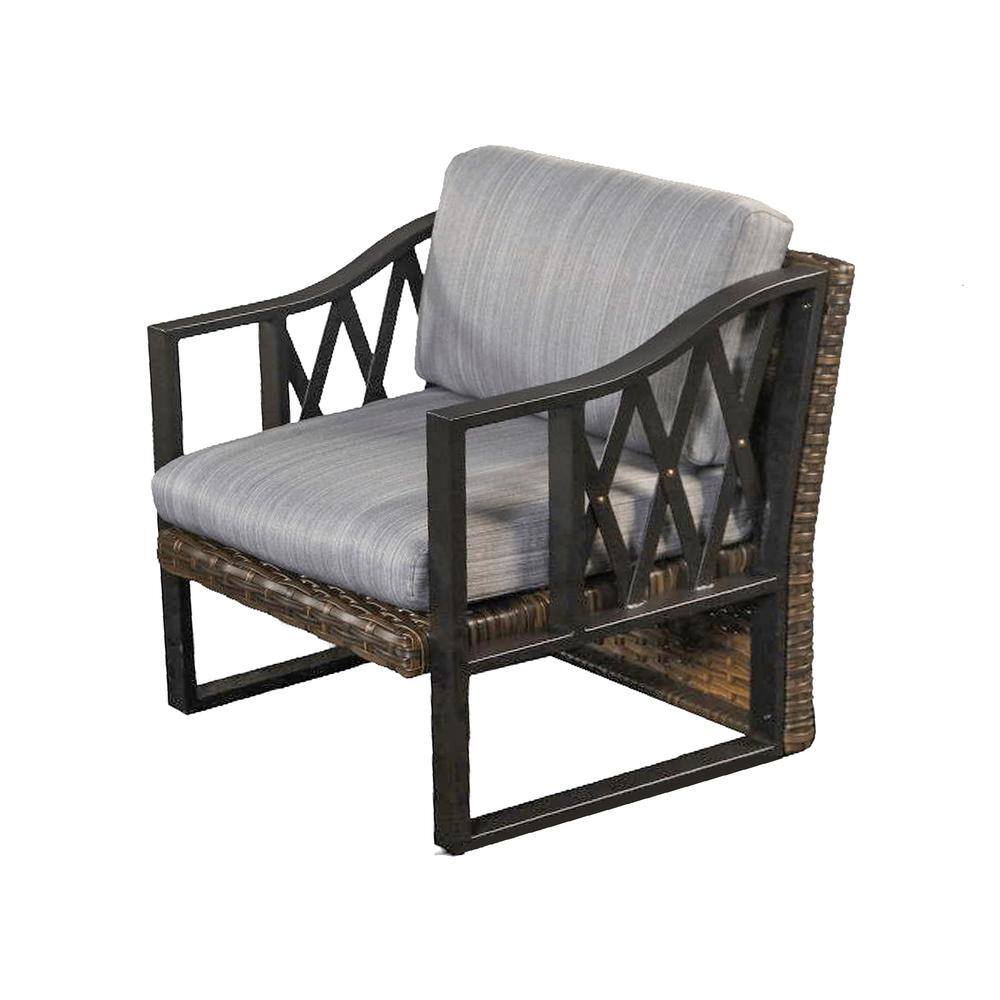 Patio Festival 13-Piece Wicker Collection Patio Conversation Set with Gray Cushions