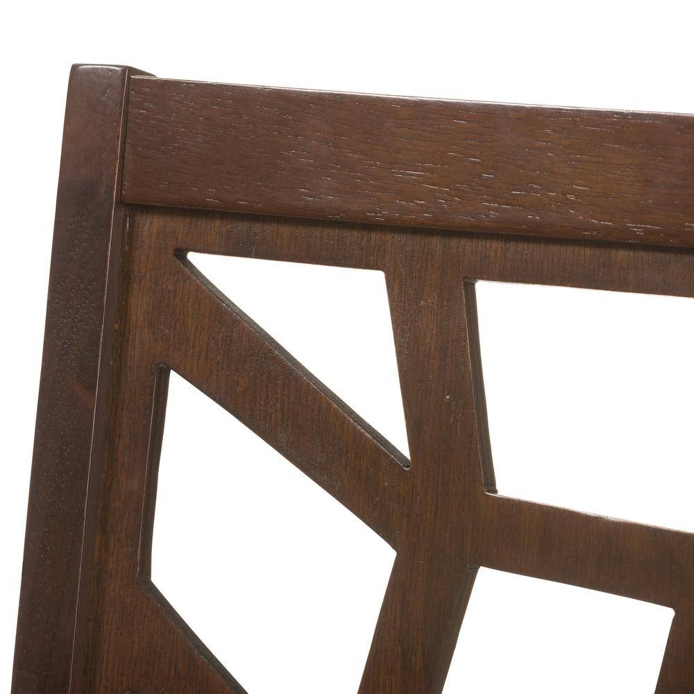 Baxton Studio Mozaika 7-Piece Dark Brown Faux Leather Upholstered Dining Set