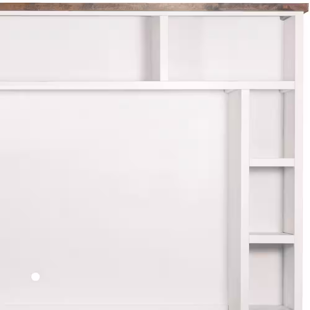 Bridgevine Home Hampton White & Bourbon TV Stand Fits TV's up to 85 inches