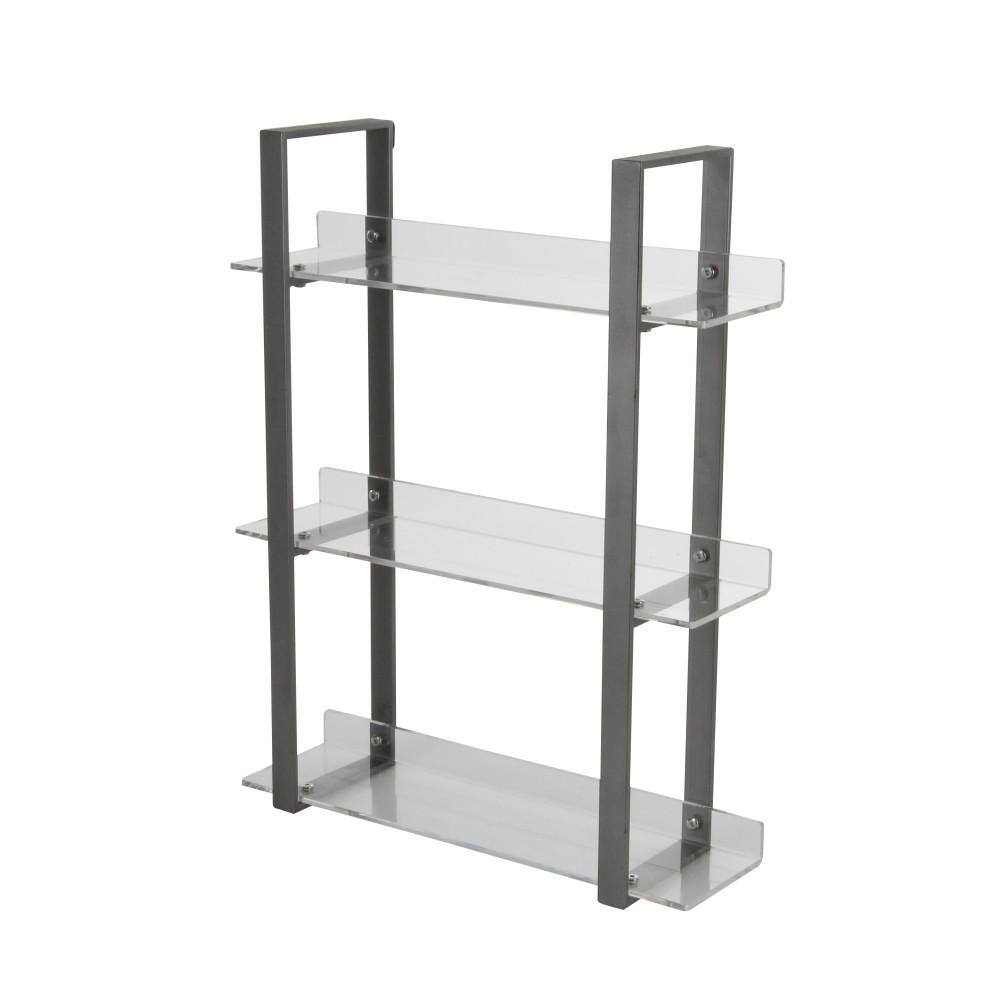 Litton Lane Brown 1 Shelf Wood Scroll Wall Shelf