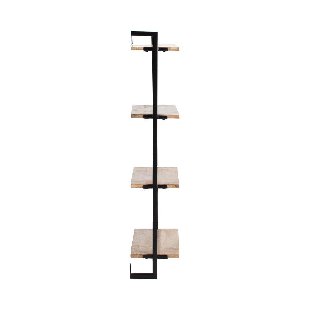 MH LONDON 8 in. x 26 in. x 40 in. Phantom Black Wood Floating Wall Shelves with Keyhole Hanging Mechanism