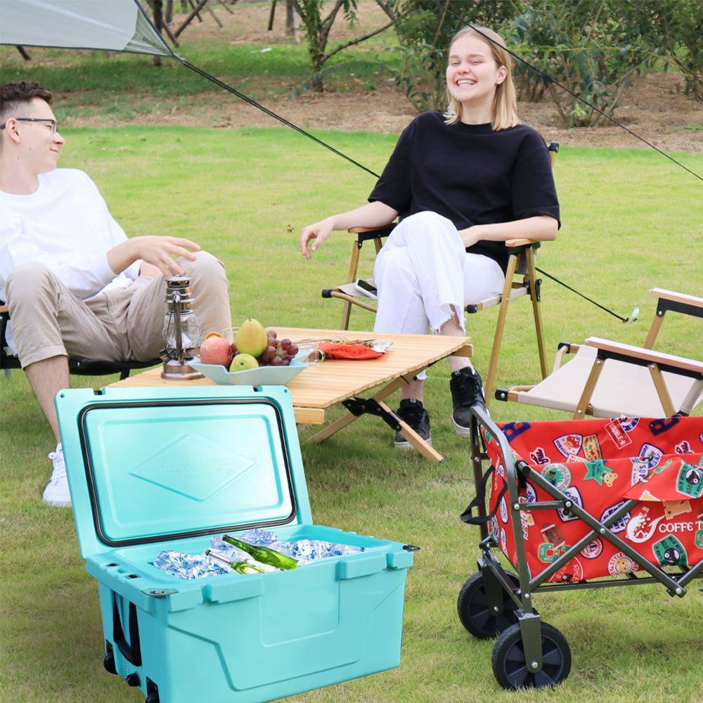 None 29.8 in. L x 18.8 in. W x 15.8 in. H Blue 65 qt. Camping Cooler Box for Beer, Fishing