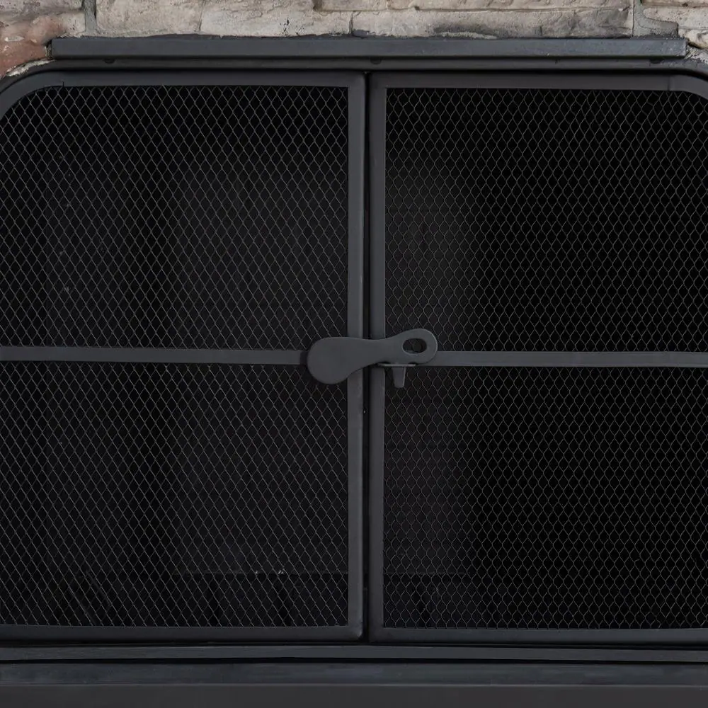 Sunjoy Maryland Bel Aire 48.03 in. Black Fireplace with Faux Stack Stone Finish